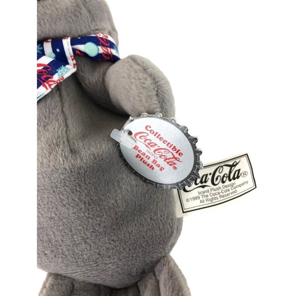 Coca-Cola 1999 Bean Bag Plush Seal in Striped Scarf & Knit Cap Coke - Picture 7 of 11